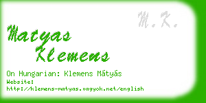 matyas klemens business card